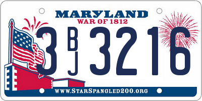 MD license plate 3BJ3216