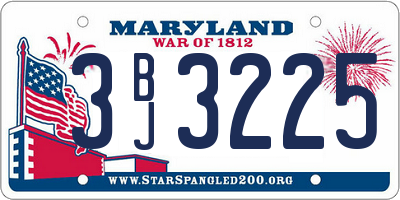 MD license plate 3BJ3225