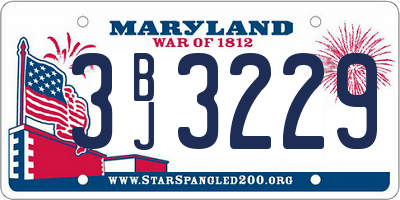 MD license plate 3BJ3229