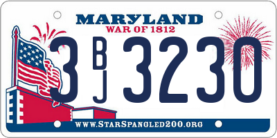 MD license plate 3BJ3230
