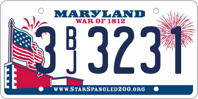 MD license plate 3BJ3231