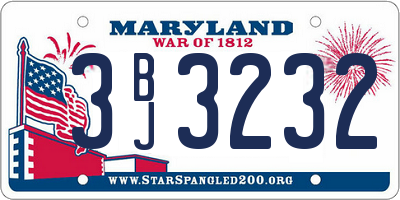 MD license plate 3BJ3232