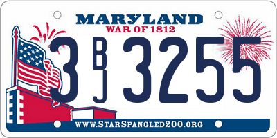 MD license plate 3BJ3255