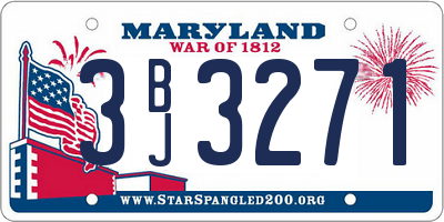 MD license plate 3BJ3271
