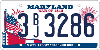 MD license plate 3BJ3286
