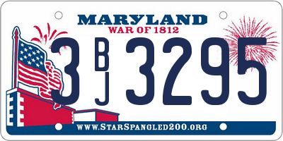 MD license plate 3BJ3295