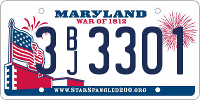 MD license plate 3BJ3301