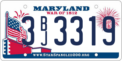 MD license plate 3BJ3319