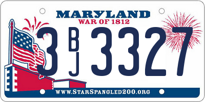 MD license plate 3BJ3327