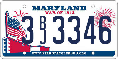 MD license plate 3BJ3346