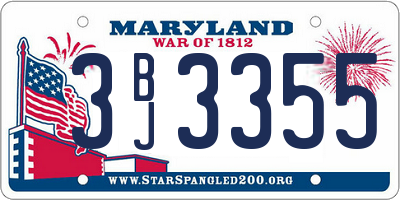 MD license plate 3BJ3355