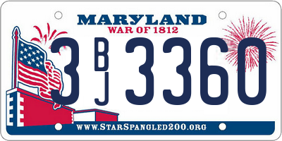 MD license plate 3BJ3360
