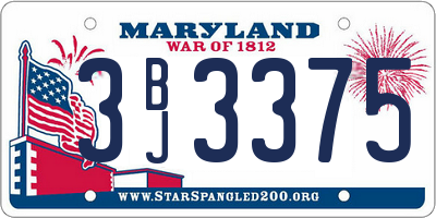 MD license plate 3BJ3375