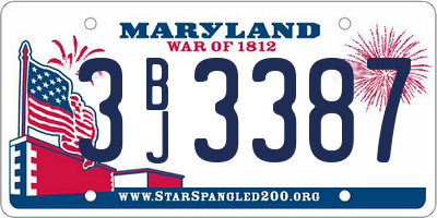 MD license plate 3BJ3387