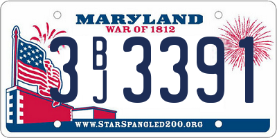 MD license plate 3BJ3391