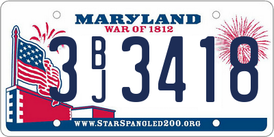 MD license plate 3BJ3418