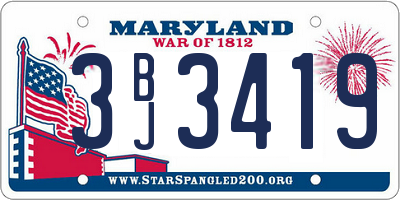 MD license plate 3BJ3419