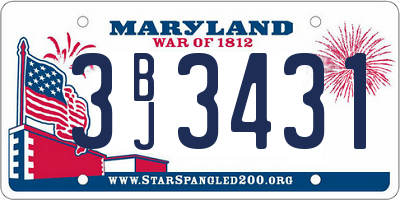 MD license plate 3BJ3431