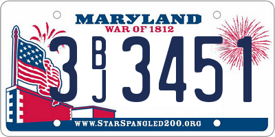 MD license plate 3BJ3451
