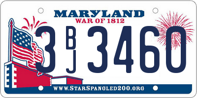 MD license plate 3BJ3460