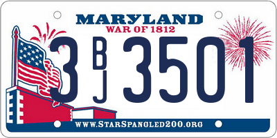 MD license plate 3BJ3501