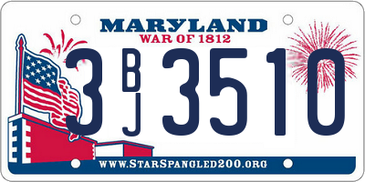MD license plate 3BJ3510