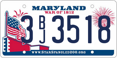 MD license plate 3BJ3518