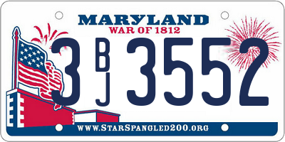 MD license plate 3BJ3552