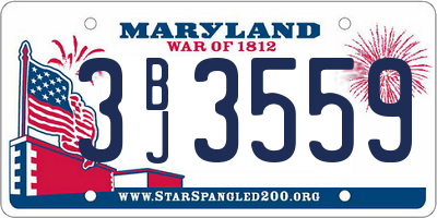 MD license plate 3BJ3559