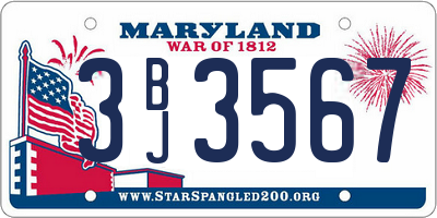 MD license plate 3BJ3567