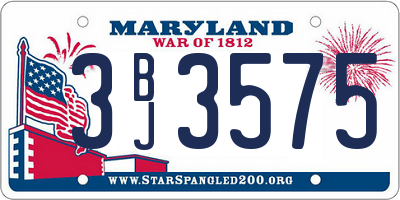 MD license plate 3BJ3575