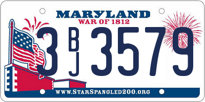 MD license plate 3BJ3579