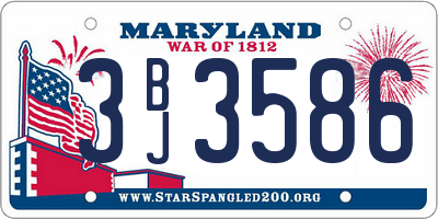 MD license plate 3BJ3586