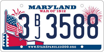 MD license plate 3BJ3588