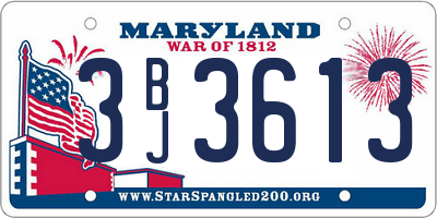 MD license plate 3BJ3613