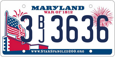 MD license plate 3BJ3636