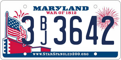 MD license plate 3BJ3642