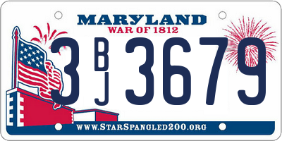 MD license plate 3BJ3679