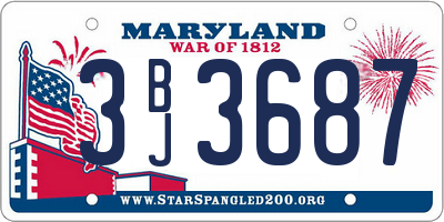 MD license plate 3BJ3687