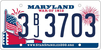 MD license plate 3BJ3703