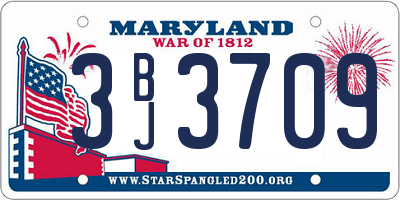 MD license plate 3BJ3709