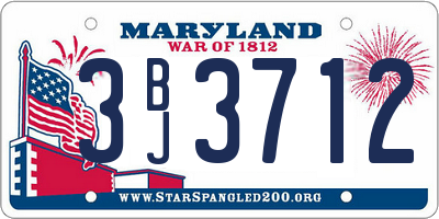 MD license plate 3BJ3712