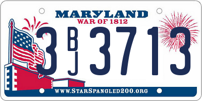 MD license plate 3BJ3713