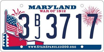 MD license plate 3BJ3717
