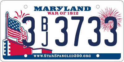 MD license plate 3BJ3733