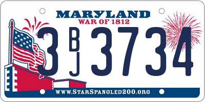 MD license plate 3BJ3734