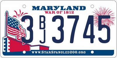 MD license plate 3BJ3745