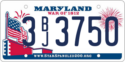 MD license plate 3BJ3750