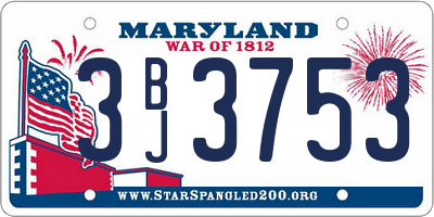 MD license plate 3BJ3753