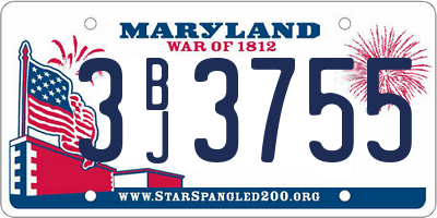 MD license plate 3BJ3755